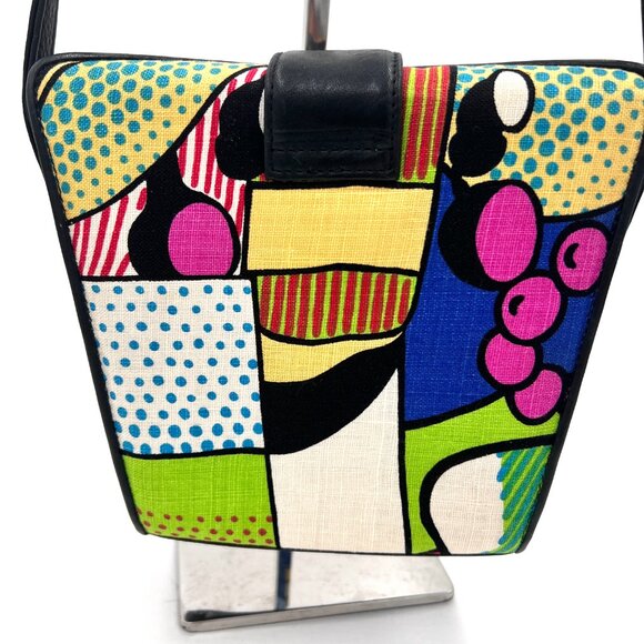 Vintage Crossbody Bag Multicolor Abstract Art - Picture 3 of 15